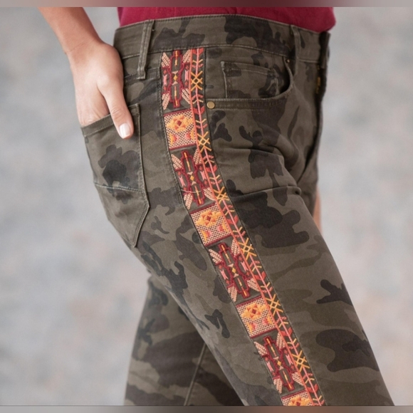 Driftwood Camo Embroidred Jeans - Picture 2 of 8